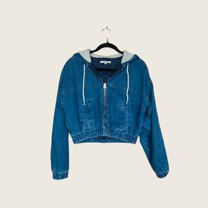 pacsun jean cropped jacket